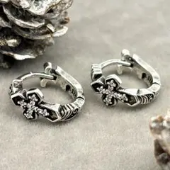 フープピアス メンズ シルバー925 リングピアス 新品 両耳【PN292-6】