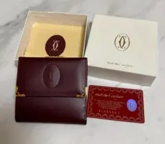 【美品】Cartier カルティエ マスト コンパクト財布 ボルドー 箱付