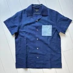 【新品未使用】A.P.C 藍染コットンリネン半袖シャツのサムネイル