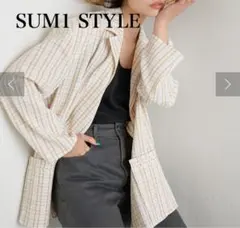 【SUM1 STYLE】チェックジャケット サッカー生地 羽織り ライトアウターのサムネイル