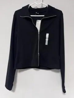 GU リブ　ダブルジップ　カーディガン　黒