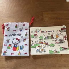 Hello Kitty 巾着とポーチのセット