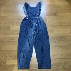 デニム サロペット フリルデザインのサムネイル