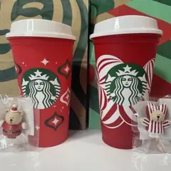 【紙袋付】2023&2024 スタバ クリスマス リユーザブルカップ キャップ付