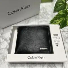 Calvin Klein カルバンクラインCK ロゴプレート 2つ折りレザー財布