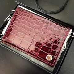 ラスト新品✨高級名刺入れ　カードケース　パスケース　ビジネス　メンズ　赤革調