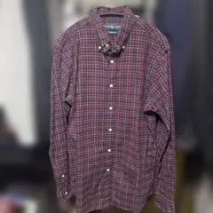 Ralph Lauren クラシックフィット 長袖シャツ ネイビー/レッド