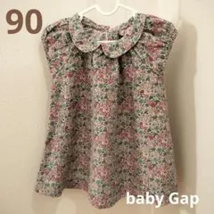 値下げ★【美品】babyGap 花柄襟付きワンピース 18-24ヶ月