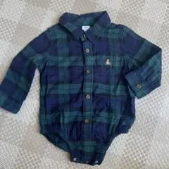 GAP ベビー ロンパース 12-18ヶ月 ネイビー・グリーンチェック