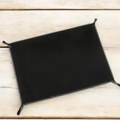 ブラック 黒 アクセサリートレー 小物入れ コイントレー レザートレイ 時計