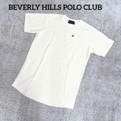ビバリーヒルズポロクラブ【L】ワッフルTシャツ 刺繍ロゴ シンプル アイボリー