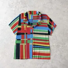 美品 PLEATS PLEASE イッセイミヤケ 総柄オープンシャツ サイズ3