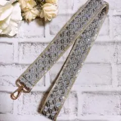 インド刺繍リボン　スマホショルダー　ショルダーベルト　バッグ　　NO3831