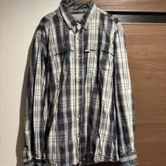 チェック柄 長袖シャツ コットン混合