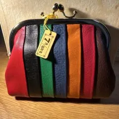 七色、福財布、がま口、レディース財布、 幸運、開運、神品未使用　本革
