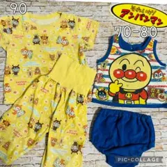 【アンパンマン・パジャマ】夏用　半袖　ノースリーブ　サイズ70-80-90