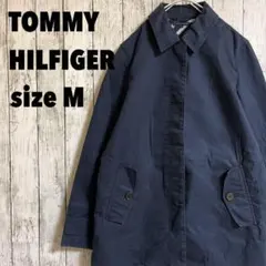 トミーヒルフィガー ステンカラーコート スプリングコート M 紺 羽織り