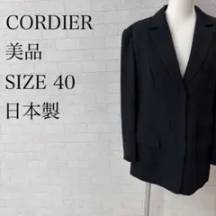 コルディエ テーラードジャケット ウール混 チャコールグレー 