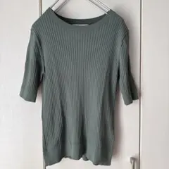 クルチアーニ シルクリブ クルーネック ハーフスリーブニット 現行品