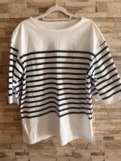 コムサ　ボーダー　ロンT 7部丈