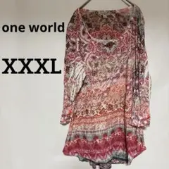 1点のみ✨ one world 【XXXL】 ボヘミアンスタイル チュニック 春