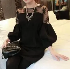 Ｍ パーティードレス 結婚式 二次会 ワンピース 袖あり 大きいサイズ