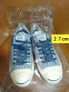 PORTER★CONVERSE★ストライプデザイン★ブルー系・未使用２７cm♪