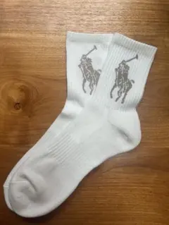 POLO RALPH LAUREN ソックス ホワイト ベージュロゴ