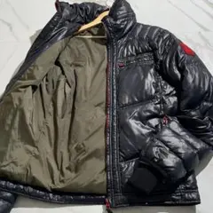 希少✨ディーゼル ダウンジャケット ライダース 赤ジップ 黒 濃紺 L ネイビー