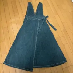美品ローリーズファーム デニムジャンスカ ブルー - メルカリ