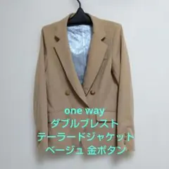 one way ダブルブレスト テーラードジャケット ベージュ 金ボタンのサムネイル