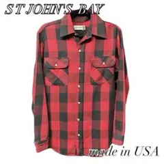 【ST JOHN'S BAY 】　USA製　80s 90s 長袖ネルシャツ　M
