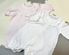 2wayオール　2点セット ピンク ホワイト