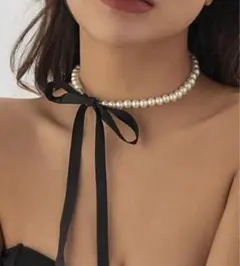 パールリボンチョーカー