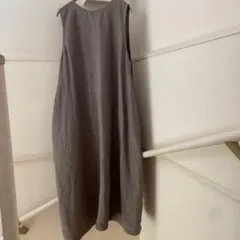 nest Robe ブラックリネンバックVネックノースリーブワンピース
