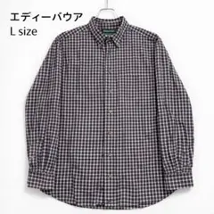 美品 古着 エディーバウアー 長袖シャツ モザイク柄 メンズ Lサイズ 90s