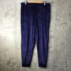 B545古着　無地パンツ　パジャマパンツ　紺　90s Y2K