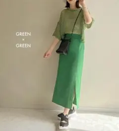 ANGIE×haru wear リネンタッチスリットナロースカート　ウエストゴムのサムネイル