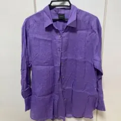 Spick & Span リネン長袖シャツ パープルのサムネイル