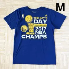 海外限定品　ウォリアーズ NBAチャンピオン2017記念Tシャツ ブルーMサイズ