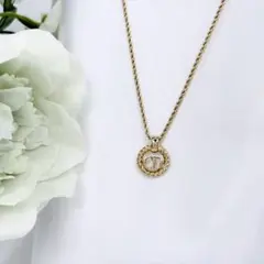 Christian Dior ディオール CD ロゴ サークル ネックレス