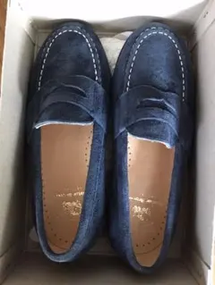 DEGAL  スエードローファーキッズ靴　紺色