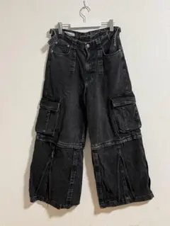 ZARA カーゴパンツ ブラックのサムネイル