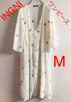 INGNI イング Mサイズ 花柄ワンピース ひざ丈ワンピース チュニック