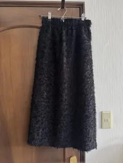 GREEN LABEL RELAXING フリンジ加工スカート 36 黒