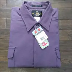 寅壱 ロングトビシャツ LLサイズ 綿10%ポリエステル90% 紫色