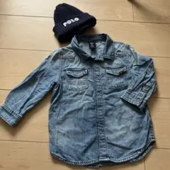 H&M デニム長袖シャツ ライトブルー 90cm