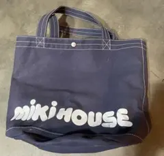 【週末限定 若干値下】 MIKI HOUSE キャンバストートバッグ ネイビーのサムネイル