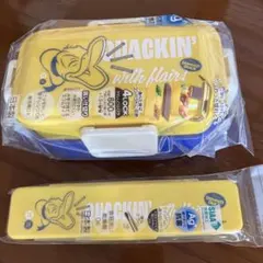 ドナルドダック 2段弁当箱 ランチボックス/ドナルド　お箸　スプーンセットのサムネイル