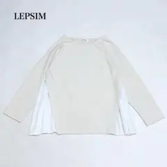 レプシィム ドッキングプリーツ切替トップス(L)ストレッチ　オフィスカジュアル